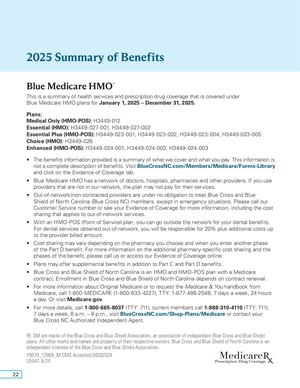 BCBS - HMO Summary of Benefits 2025