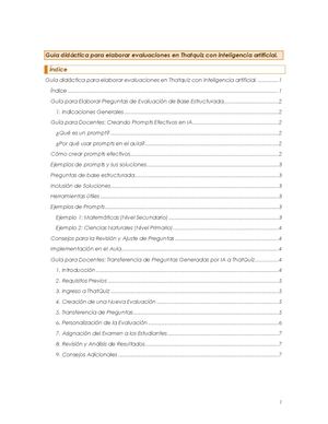 Guía Didáctica Para Elaborar Evaluaciones En Thatquiz Con Inteligencia Artificial