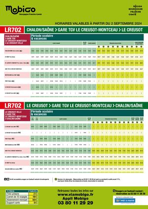 Fiche Horaires LR702
