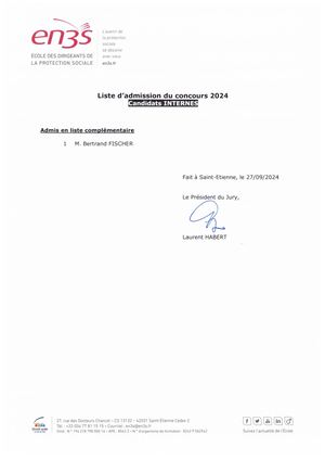 Concours Interne - Admis En Liste Complémentaire