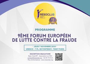Programme 9ème Forum Européen de Lutte contre la Fraude - RESOCLUB
