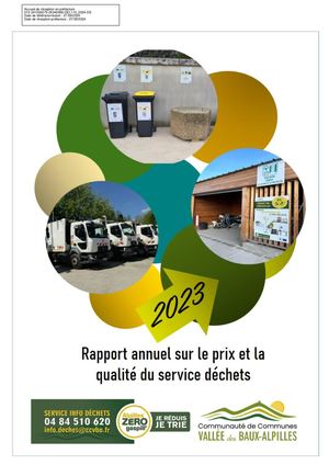 RPQS Déchets Communauté de communes Vallée des Baux-Alpilles 2023