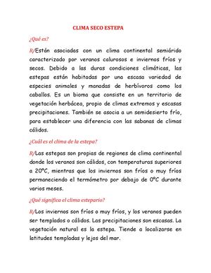 Clima Seco Estepa
