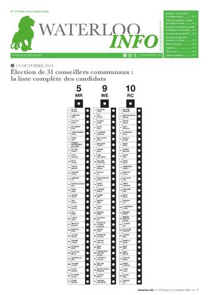 Waterloo Info des 2 et 3-10-24