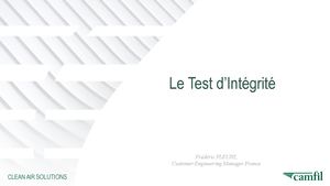 Journée Solutions 2024  - Test D'integrite ISO 14644 3