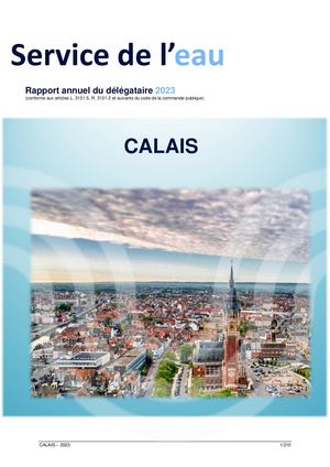 Eau potable - RAD DPS CALAIS 2023
