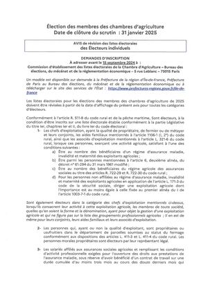 Electeurs Individuels (avis De Révision Listes électorales).