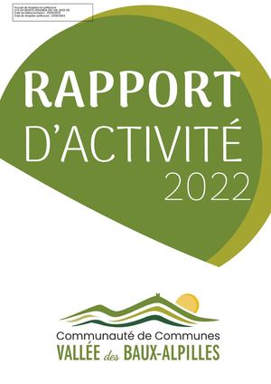 Rapport d'activité CCVBA 2022