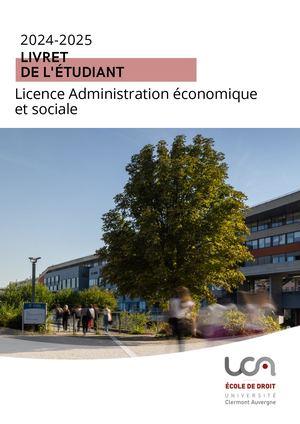Livret Licence Aes 2024 2025