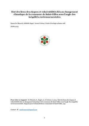 Étude des risques et vulnérabilités - St Gilles