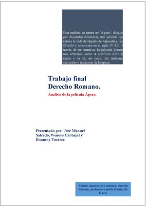 Trabajo Final Derecho Romano (1) Agora