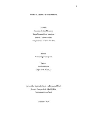 Unidad 1 Dilema 2 Reconocimiento
