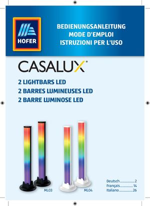 Mode emploi 2 Barres Lumineuses Casalux