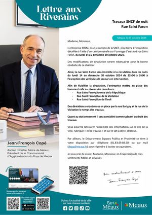 Travaux SNCF de nuit Rue Saint Faron