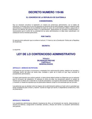 10 Ley De Lo Contencioso Administrativo Decreto 119 96
