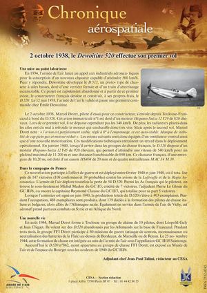 2 Octobre 1938 Dewoitine 520