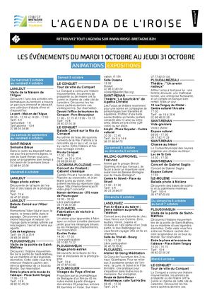 Agenda de l'Iroise octobre 2024