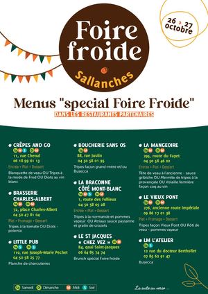 Restaurants partenaires FOIRE FROIDE