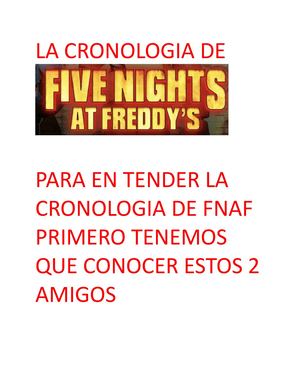 La Cronologia De Fnaf