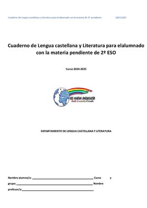 Cuadernillo Pendiente Lcl 2ºeso