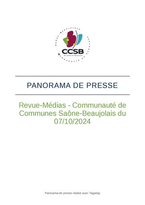 Revue de presse du 7 octobre 2024