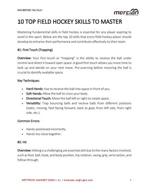 10 Top Field Hockey Skills To Master