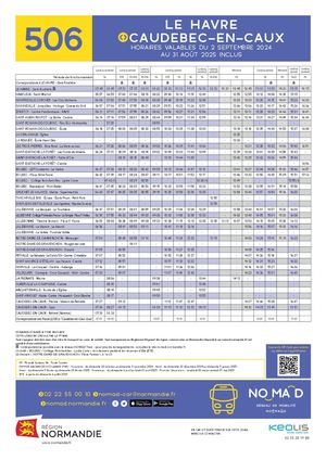 Ligne 506 LE HAVRE > CAUDEBEC-EN-CAUX