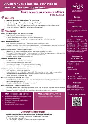 Structurer Une Démarche D’innovation Pérenne Dans Son Organisme