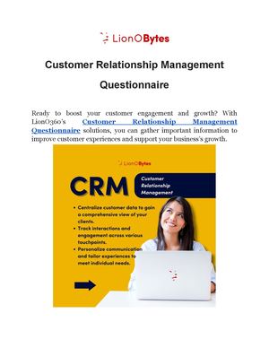 Customer Relationship Management Questionnaire