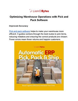 Calaméo - Optimizing Warehouse Operations With Pick And Pack Software