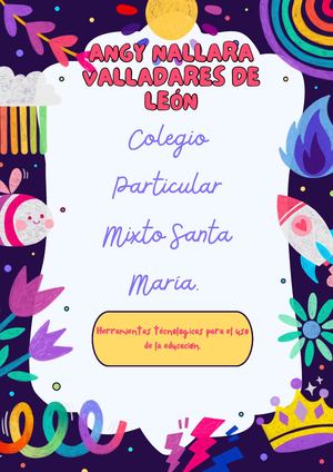 Documento A4 Portada Carátula Informe De Proyecto Infantil Ilustrado Multicolor