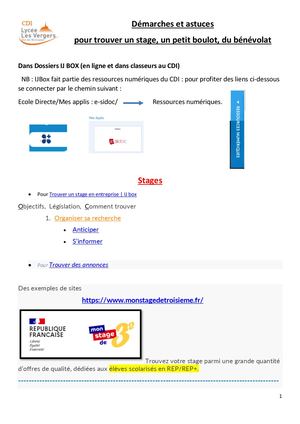 Trouver un stage, faire du bénévolat