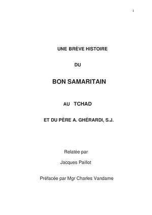 Une brève histoire du Bon Samaritain au Tchad et du Père Ghérardi
