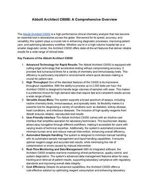 Abbott Architect C8000 A Comprehensive Overview