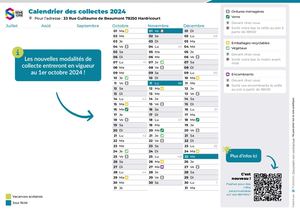 Calendrier De Collecte Des Dechets Grand Paris Seine & Oise 2024 2025 33 Rue Guillaume De Beaumont 78250 Hardricourt
