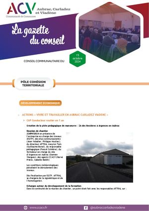 GAZETTE DU CONSEIL - 15 octobre 2024