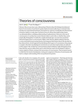 Seth & Bayne 2022 Theories Of Consciousness