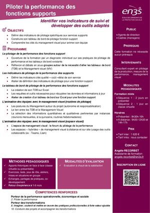 Piloter La Performance Des Fonctions Supports