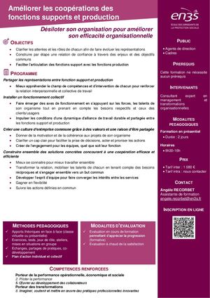 Améliorer Les Coopérations Des Fonctions Supports Et Production