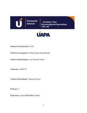 Infotecnologia Para El Aprendizaje Portafolio