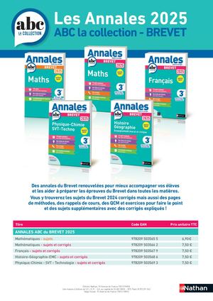 Bdc Nathan Annales 2025 Brevet Bac