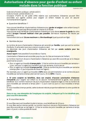 Autorisation D'absence Pour Enfant Malade