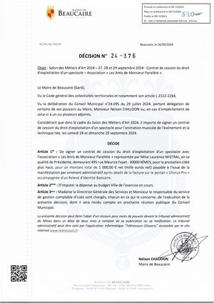 Fichier Parution Des Décisions 24 376 à 24 377 Du 09 10 2024
