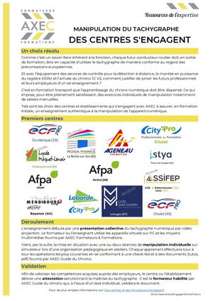 Les centres de formation s'engagent