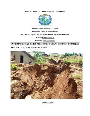 Envirronmental Needs Assessment Into Refugees'camps In Rwanda