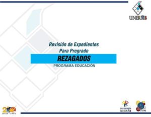 Revisión De Expedientes Pregrado Rezagados EDUCACION