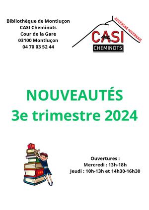 Nouveautés 3e Trimestre 2024
