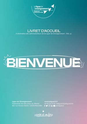 Livret d'accueil Administrateurs - Ligue de l'enseignement Fédération des Bouches-du-Rhône