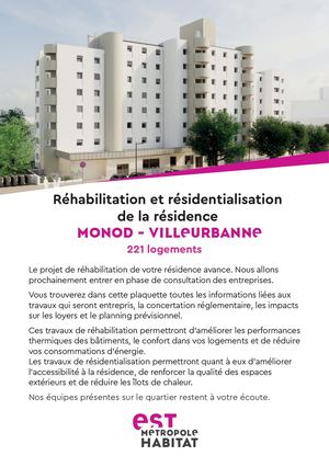 Info Locataires Réhabilitation Monod