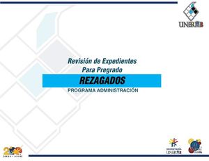 Revisión De Expedientes Pregrado Rezagados Administracion